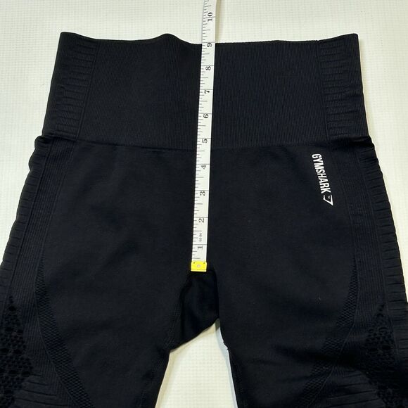 Gymshark Black Leggings Cut Out Moto Motorcycle Womens XS 18” Inseam Crop Length - Picture 7 of 10